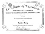 Best PhD Thesis from the ECE Department (2000) given to Patrick Kung