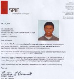 SPIE 2012 Scholarship in Optics and Photonics given to Edward Kewi-Wei Huang